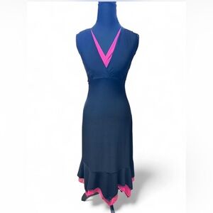 Y2K black hot pink fairy goth dress asymmetrical hem baddie core grunge whimsy